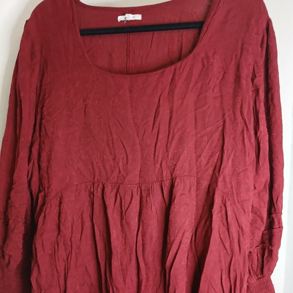 Maurices Maroon Babydoll Top size 3X - Picture 1 of 7